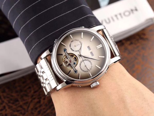 

men's business watch 316l steel strap automatic mechanical watch, Slivery;brown