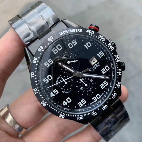 

Machinery chronograph men watch japan movement tainle teel trap gent wri twatch glide lock cla p trap automatic watch port crown