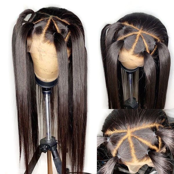 

full lace human hair wigs with baby hair pre plucked straight brazilian remy hair black wigs for women