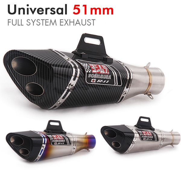 

universal 51mm motorcycle exhaust pipe muffler yoshimura escape moto with db killer fit for r6 cb400 k8 k6 z650 mt07 z650 cbr500