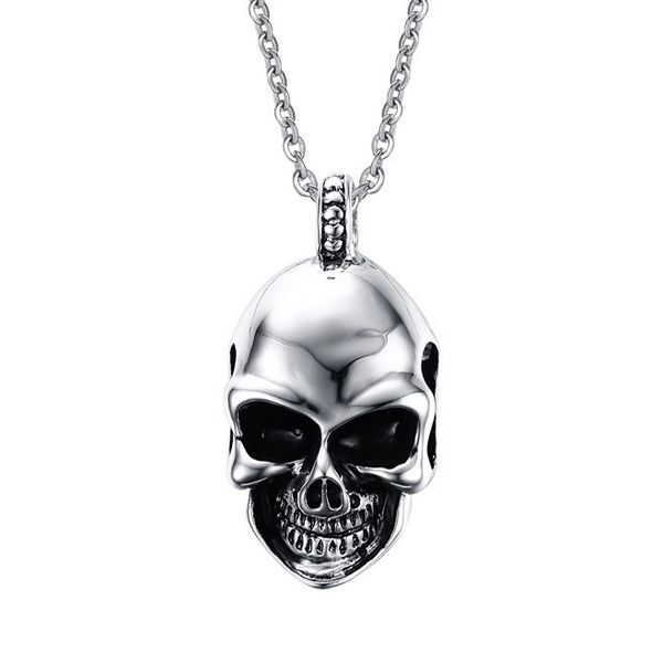 

necklace cool skull necklace titanium steel men retro, Silver