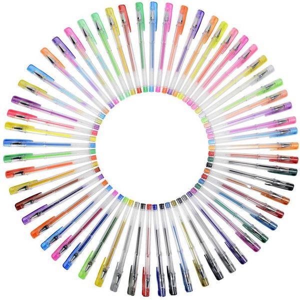 

100 color gel pen set for coloring books sketching drawing painting journals for glitter gel pens kawaii school supplies