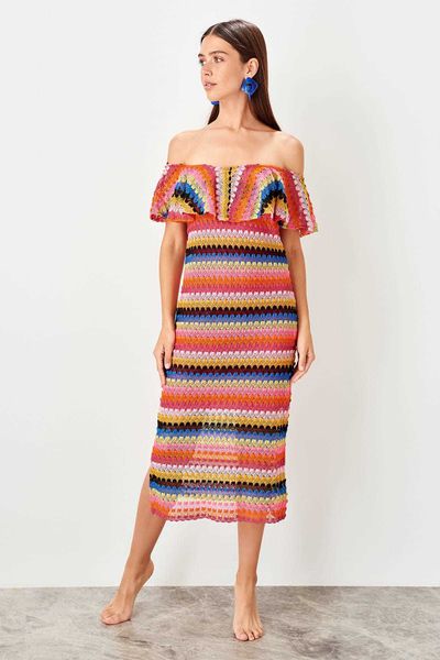 

trendyol sweater beach dress tbess19el0473, Black;gray