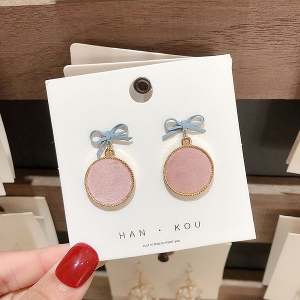 

korean version of the wild bow earrings female personality trend ear jewelry circle small fresh earrings, Silver