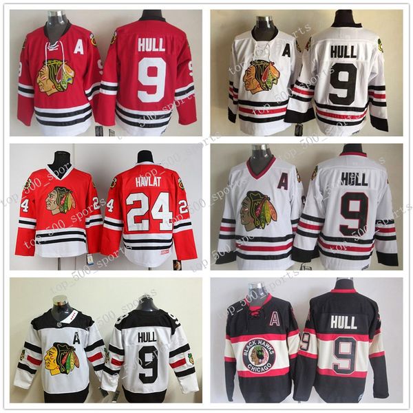 

мужчины 9 бобби халл джерси хоккей чикаго блэкхокс vintage ccm 3 pierre pilote 24 гавлат 28 стив лармер красный белый черный, Black;red