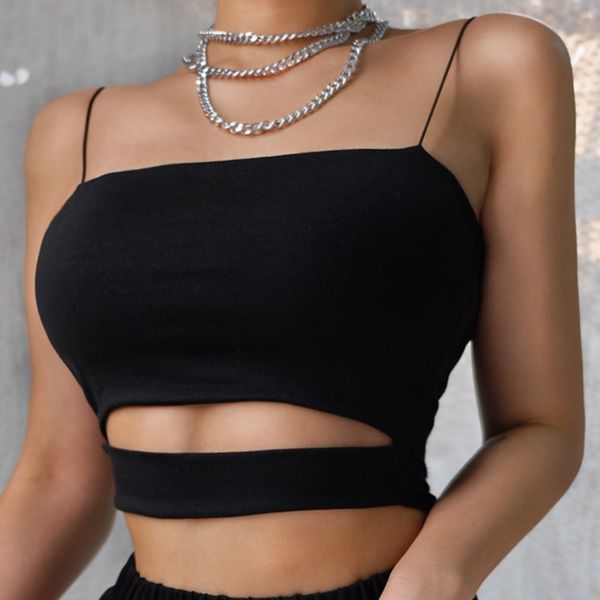 

Women Sexy Camis Bustier Black Solid Color Crop Tops Hollow Out Beach Tops Ladies Corsets Fashion Camisole, White
