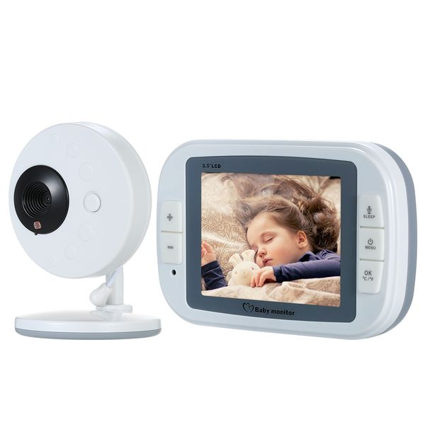 

wireless digital baby sleeping monitor 3.5 inches lcd infrared night vision two-way talk temperature monitoring power saving