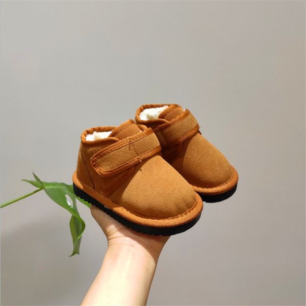 

baby snow boots kid 0-3 year girls plus velvet warm cotton shoes children soft bottom non-slip genuine leather boys cotton boots