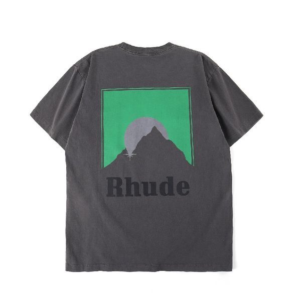 

мужская дизайнерская футболка мужчины женщины уличная повседневная high street футболка хлопок пара топ тройники rhude футболки, White;black