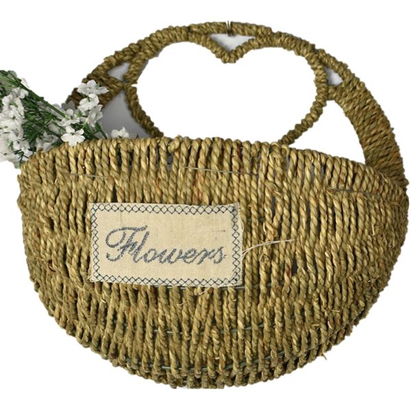 

wall hanging wicker flower basket flower nursery pot planter vase rattan storage basket container home garden wall dÃ©cor