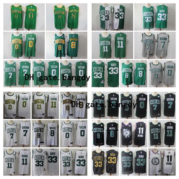 

mens 2020 boston celtics city kyrie irving 11 jayson 0 tatum jaylen 7 brown gordon 8 hayward larry 33 bird stock basketball jerseys, Black;red