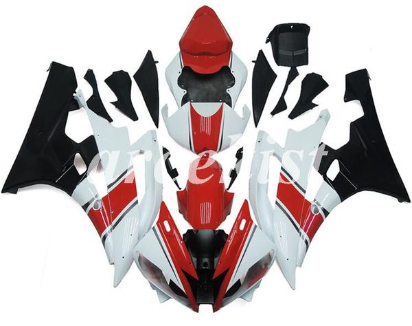 

новый abs инъекция мотоциклов обтекатели комплект, пригодный для yamaha yzf-r6 2006 2007 06 07 r6 red white