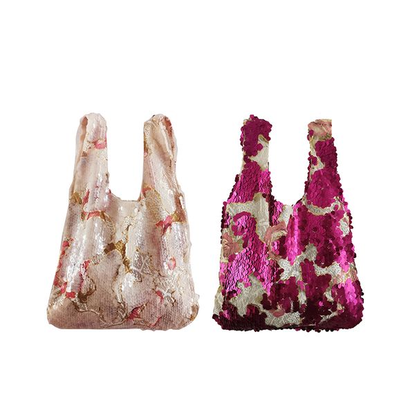

japanese style knot wrist bag handmade flower sequin key phone pouch storage bags walking shopping bag