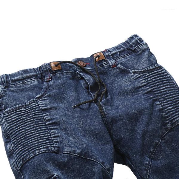 

regular mid waist designer mens pants cotton tether male clothing blue with pleated mens pencil jeans