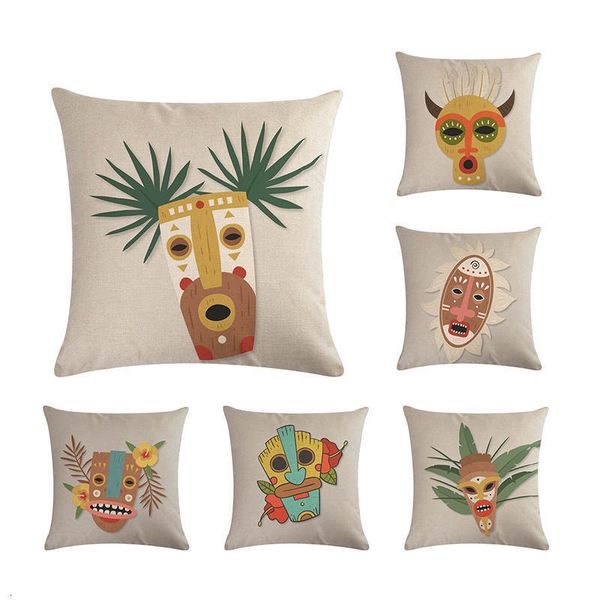 

тотем символы африканских этнических племён personae color mask наволочка hotel gallery диван art decoration подушка обложка zy544