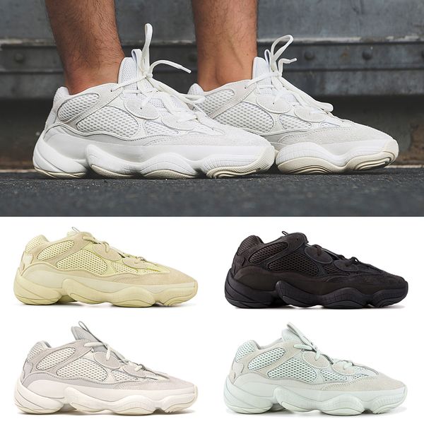 

Leather kanye 500 bone white uper moon yellow utility black blu h de ert rat 500 wave runner men hoe women de igner neaker, White;red