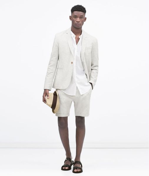 

latest coat pant designs white casual linen suit for men custom summer short pants slim fit beach 2 piece terno jacket+pants 158, White;black