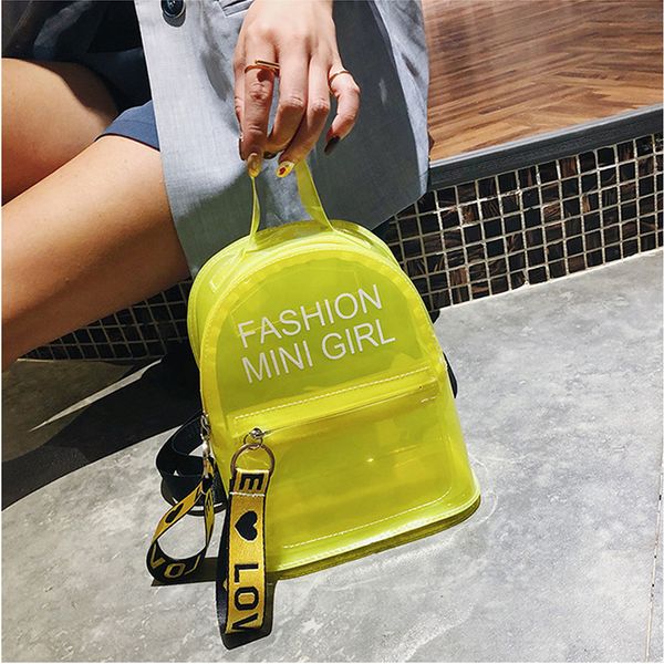 

clear backpack women's mini transparent waterproof pvc jelly shoulder bag girls student casual daypack backpack travel bag drop shippin
