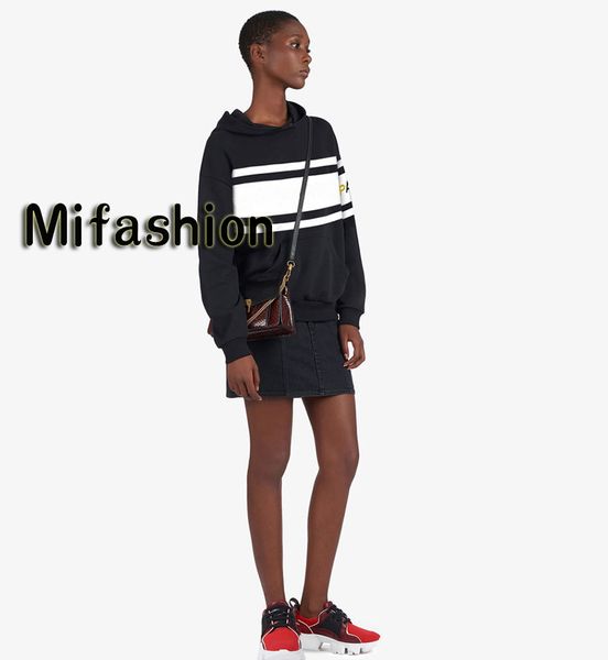 

19ss Luxury Winter Europe Paris Colorful Rainbow Embroidery Contrast Patchwork Hoodies Fashion Men Clothes Hooded Sweatshirt Women Hoody