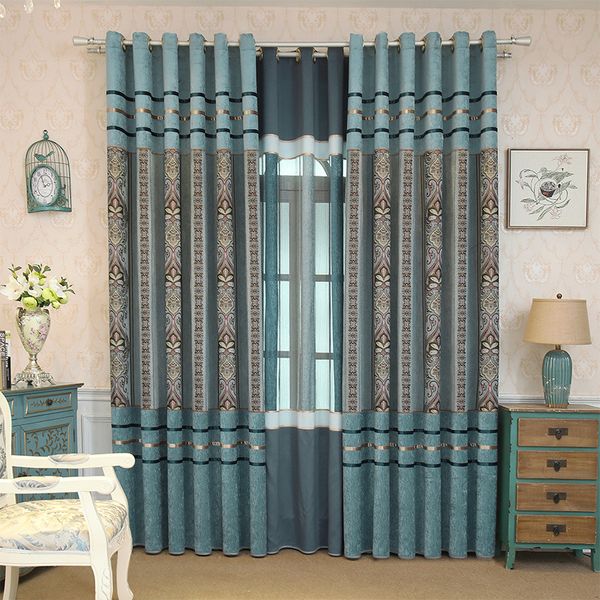 

modern simple semi-shading upscale schnier jacquard curtains for living dining room bedroom