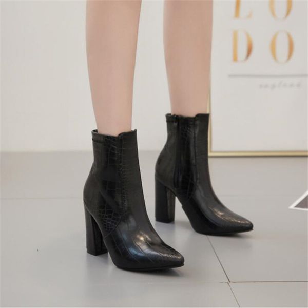 

bbzai new pattern europe and america superior quality heel height 10cm women boots 35-39-40cm fashion show, Black