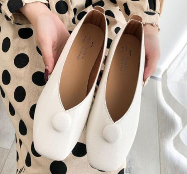 

2019 women's shoes in spring and autumn with new style flat bottom square head @235, Black