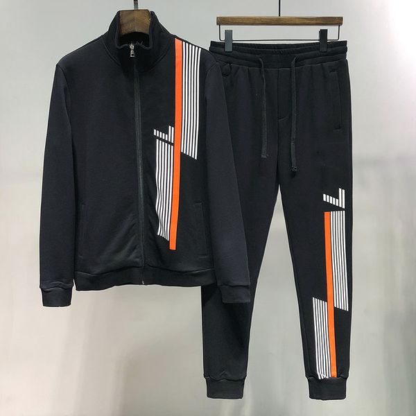 

ea mens designer tracksuit italian brand tracksuit luxury fabric sport line sweatsuit trend zipper joggers track suit, Gray