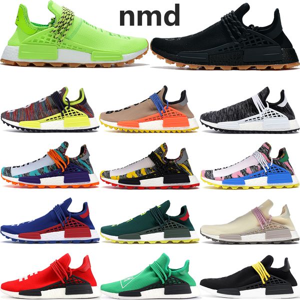 

2020 stock x human race мужские женские кроссовки дизайнер pharrell williams желтый благородный сердечник черный белый спортивные кроссовки