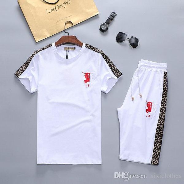 

2020 new tracksuits fashion designer t-shirt +pants 2 piece sets solid color brand suits tracksuits mens track suit track suit, Gray