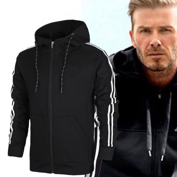 

mens дизайнер моды новый athletic wear мужчины женщины 3-stripe полный zip fleece hoodie марка письмо высокого качества мужской свитер куртк, Black