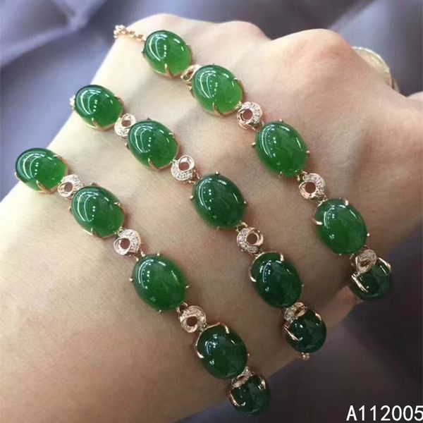 

kjjeaxcmy fine jewelry 925 sterling silver inlaid natural jasper hand bracelet new female jade bracelet support testing, Golden;silver