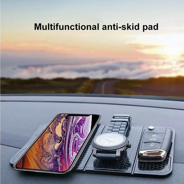 

multifunction foldable anti-slip car dashboard phone watch keys holder mat pad