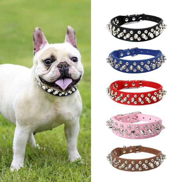 

spiked dog collar attractive pet shop dog acessorios adjustable leather rivet spiked studded pet dog collar neck strap