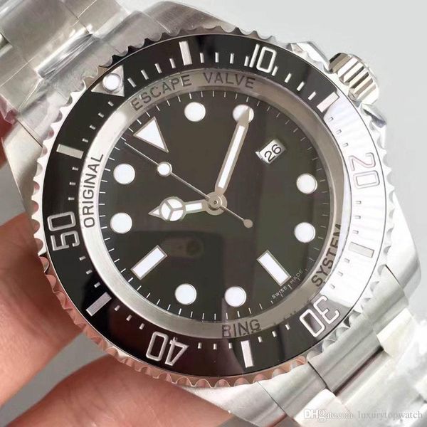 

2019 hot sale Black 44mm Ceramic Bezel SEA Date Sapphire cystal Stainless Steel With Glide Lock Clasp Automatic Mechanical men Watch