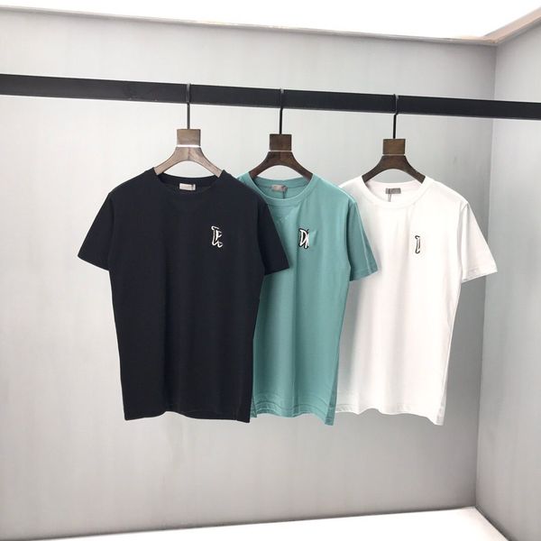 

2020ss europe spring and summer new cotton printing short sleeve round panel collar t-shirt size s-2xl kk4, White