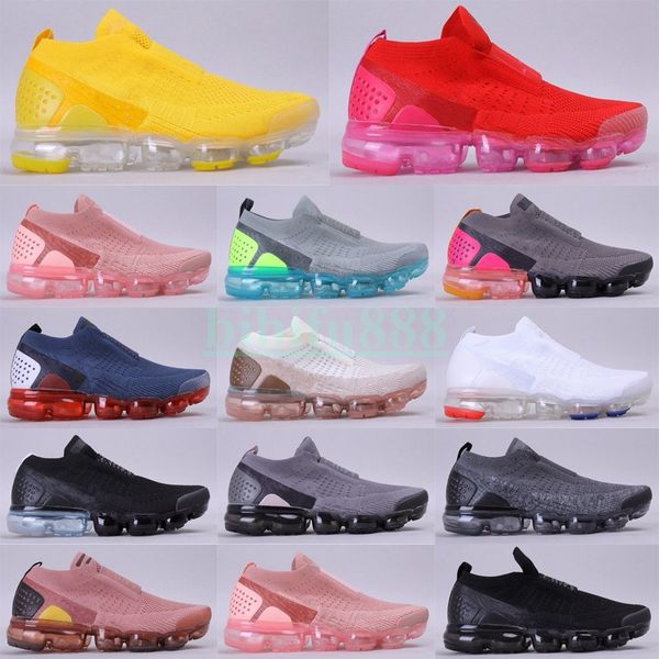 

new chaussures moc 2.0 laceless knit running shoes triple black white mens designer sneakers women fashion air cushion sport trainers 36-45