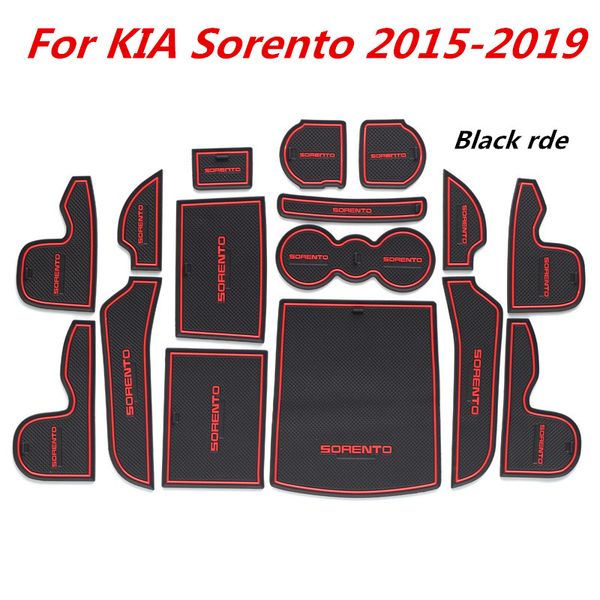 

3d rubber mat door slot pad cup cushion groove mat lnterior anti slip for kia sorento 2015-2019 sorento prime um 3 stickes