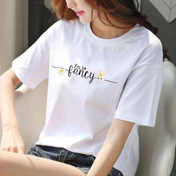 

women's short-sleeved clothes versatile girl student style women's short-sleeved clothes versatile girl clothing t-shirt t-shirt c, White