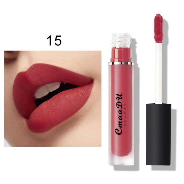 

cmaadu 15 colors matte liquid lip gloss toning waterproof lasting lip tint style lip gloss moisturize 120pcs/lot dhl