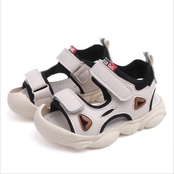 

children's sandals 2020 fashion bear soles baby toddler shoes portable trend comfortable boys and girls non-slip beach shoes, Black;red