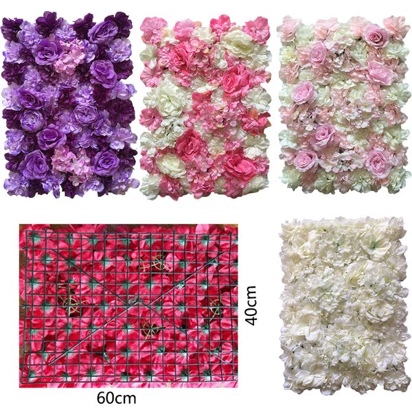 

3d 40x60cm diy silk artificial rose flower wall for home decoration baby shower backdrops wedding background salon hair decor