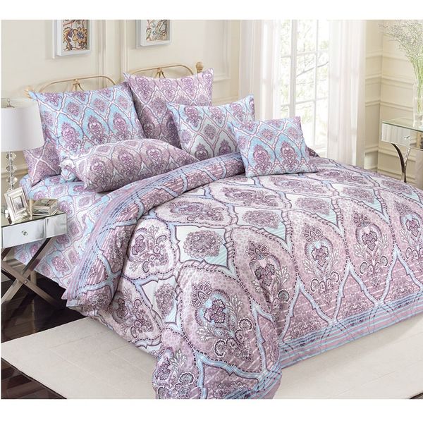 

gorgeous colors satin bedding set, lilac and pink color patterns , 6 sizes bed linen 4-7pcs/set duvet cover bed sheet side iv