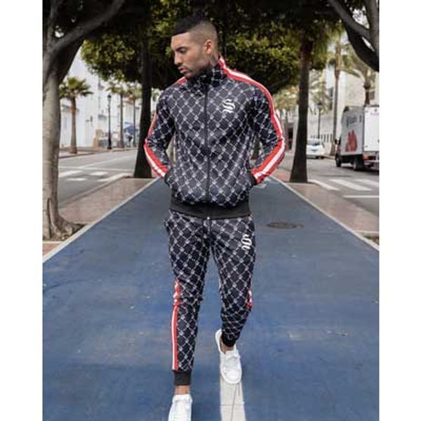 

спортивный костюм mens casual молодежи сплошной цвет воротник trend кардиган куртка спортивная мужчины модельером одежды костюмы 2020 новый, Gray