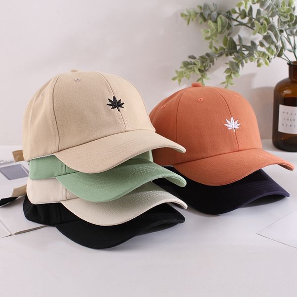 

fhxie maple leaf embroidery baseball women's ins wind all-match sunshade men's fashionable outdoor summer duck tongue baseball sun, Blue;gray