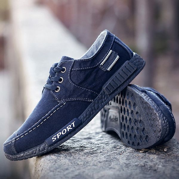 

fashion denim male shoes men casual shoes men outdoor canvas footwear male espadrilles comfort sneakers, Black
