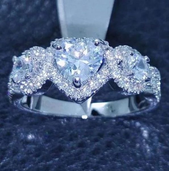 

925 sterling silver selling new heart-shaped ring with lovers in europe and america fashion engagement sepcial unique r5028