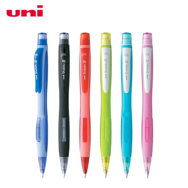 

3pcs japan uni m5-228 color automatic pencil primary school stationery cute child examination candy color 0.5 automatic pencil, Blue;orange