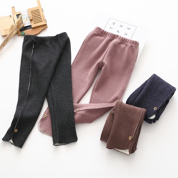 

2020 girls thickened buttons split 2020 girls leggings warm tight pants tight pants thickened warm buttons split leggings, Blue