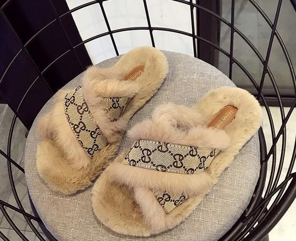 

Rabbit fur lipper woman hoe vogue ladie flip flop flat oled ca ual plu h ab0 13 gucci hoe women 039 furry indoor lide, Blue;gray