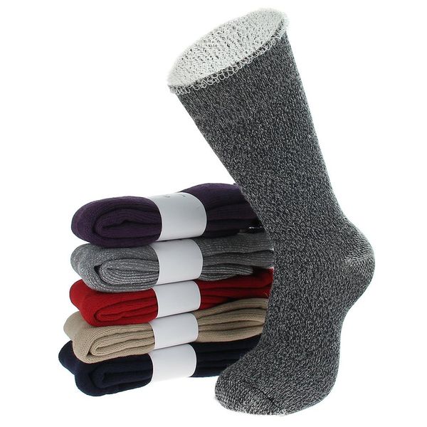 

mens winter designer thicken socks solid color mid stockings homme clothing fashion style underwear casual apparel, Black